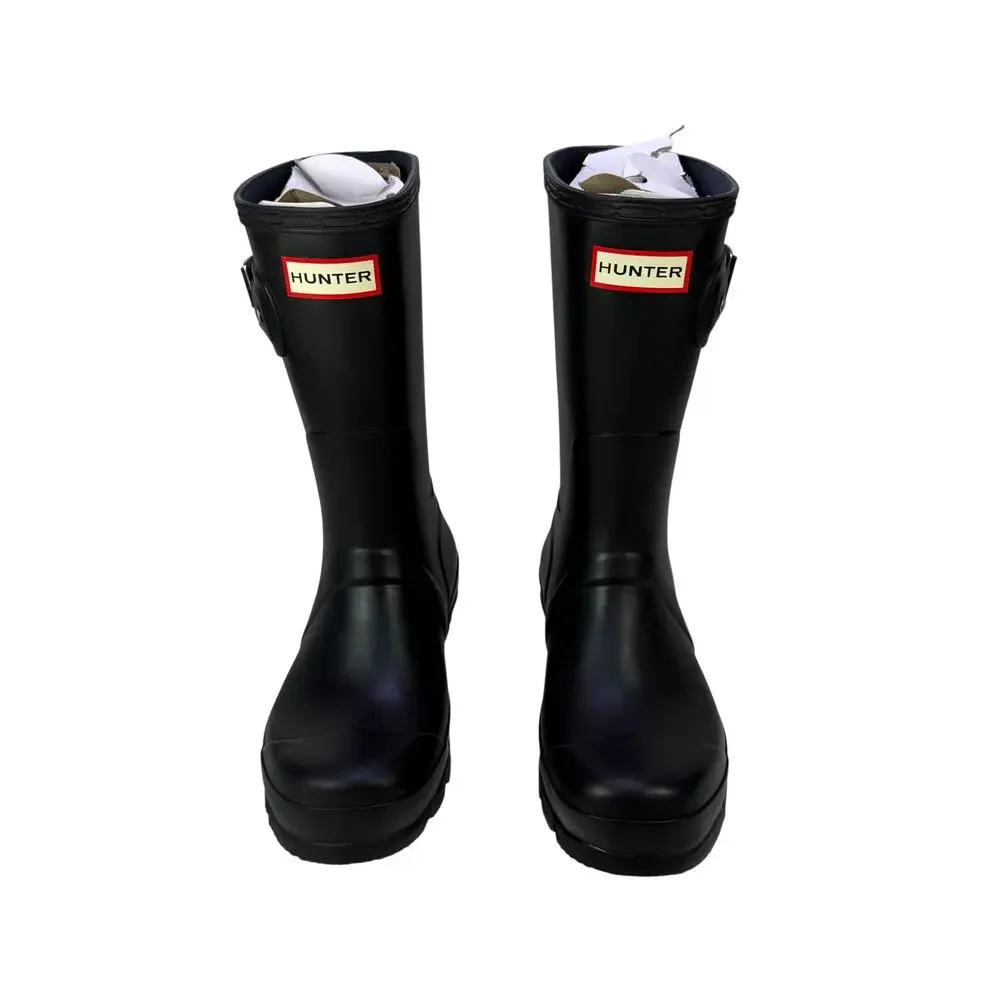 Hunter Original Short Rain Boots Mens‎ 7 Womens 8 Matte Black Waterproof Rubber